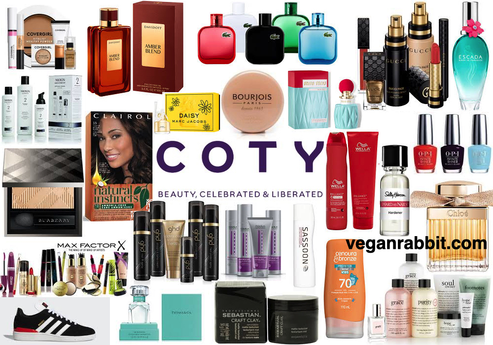 coty, coty brands, animal testing, covergirl, adidas, escada, nioxin, alexander McQUEEN, balenciaga, ghd, good hair day, Opi, pixao, gucci, biolcolor, hugo boss, bottega veneta, bourjois paris, bozzano, bruno banani, burberry, calvin klein fragrances, cenoura & bronze, chloe, clairol, nice n easy, davidoff, 007 fragrances, jil sander, joop, kadus, katy perry perfumes, lacoste, lancaster, londa professional, marc jacobs, max factor, mexx, miu miu, monage, nautica fragrances, philosophy, rimmel, risque, roberto cavalli, sally hansen, sassoon professional, sebastian professional, stella mccartney, system professional, tiffany & co., wella