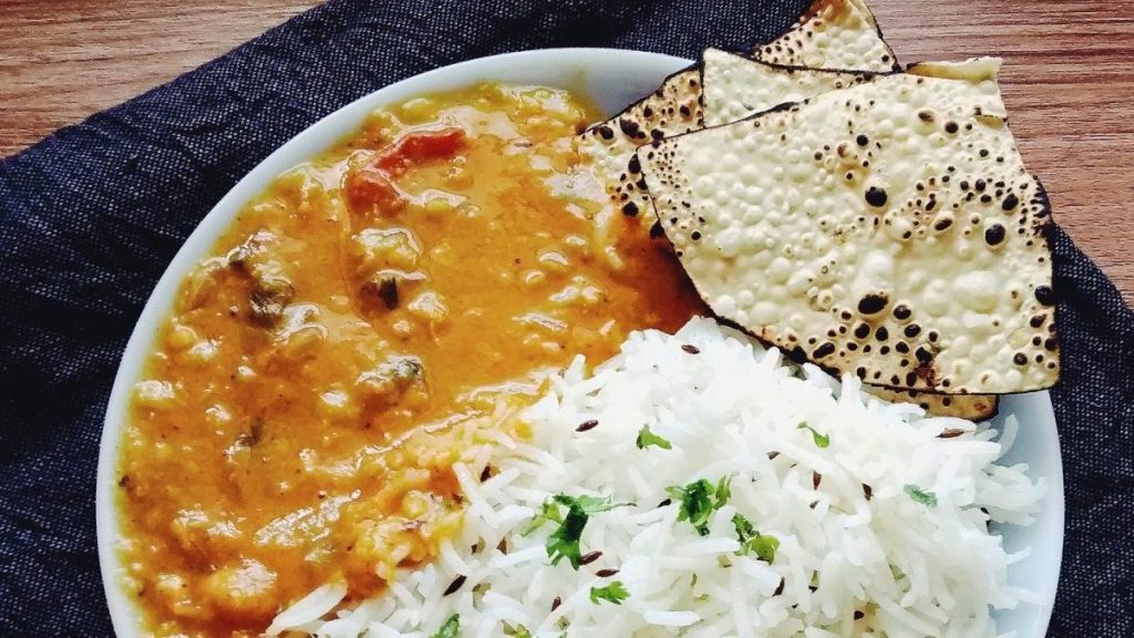 vegan indian food, indian food, indian cuisine, dal, dal fry, dal tadka, rice