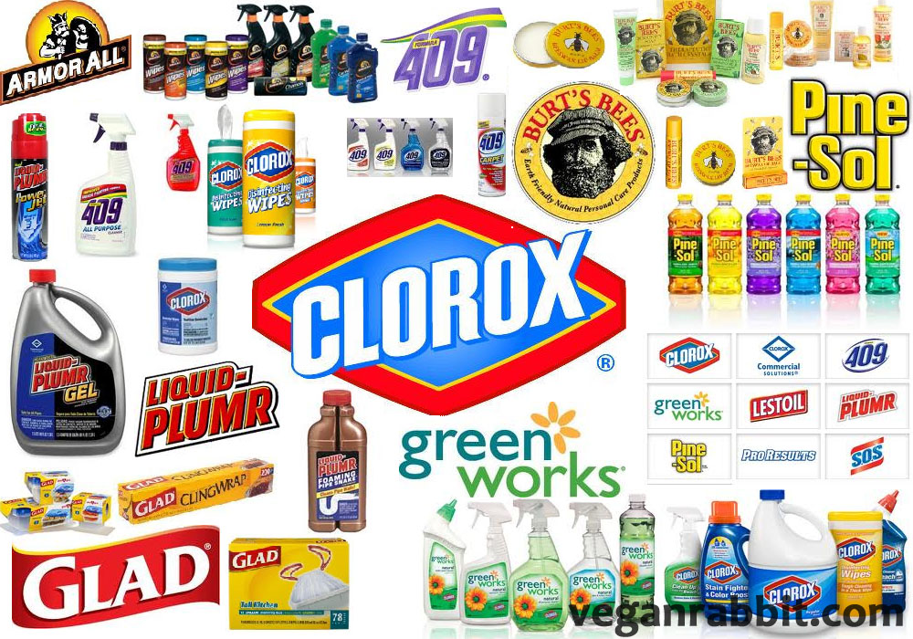 animal testing, vivisection, companies that test on animals, Armor All, Ayudin, Bluebell, Brita, Burt’s Bees, Chux, Clorox, Ever Clean, Formula 409, Fresh Step, Glad, Green Works, K C Masterpiece, Kingsford, Lestoil, Liquid-Plumr, Mistolin, Pine-Sol, Poett, ProResults, S.O.S, Tilex